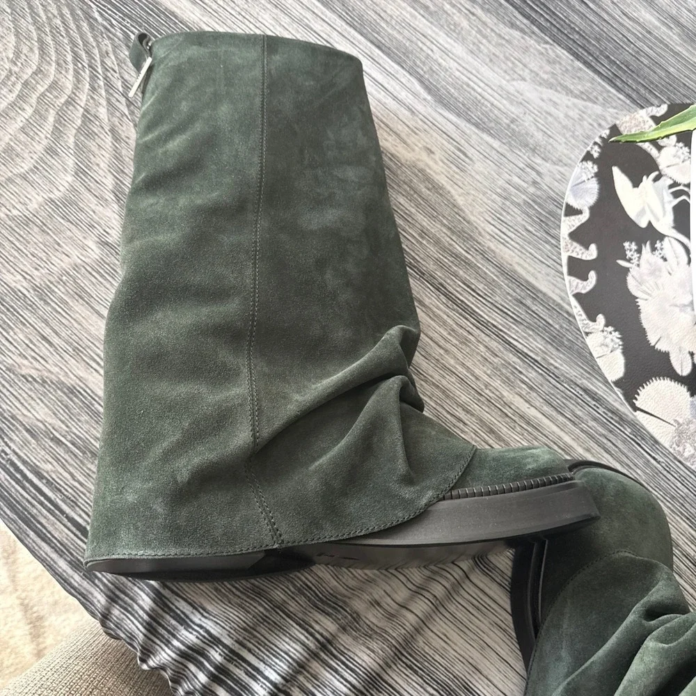 The Attico Robin Green Fade Suede Slouchy Combat Boots 39 new in box - Picture 9 of 13